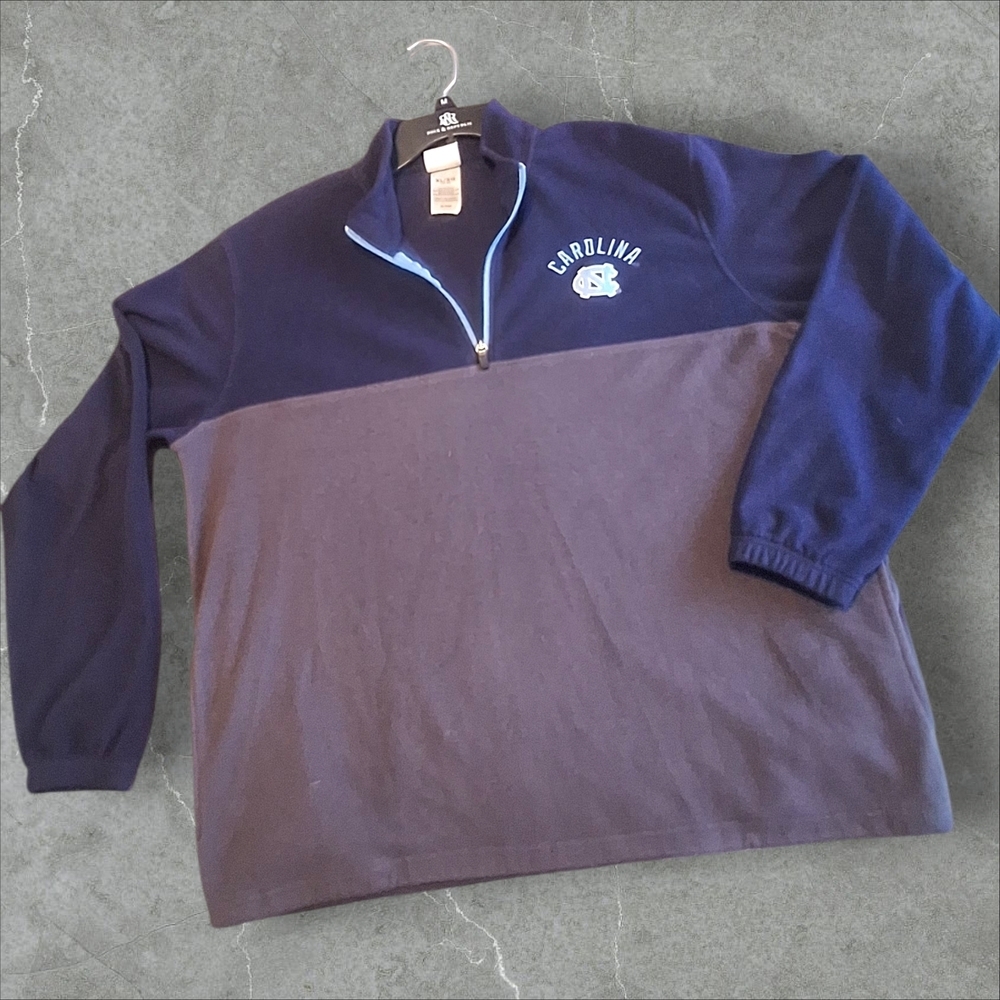 Knights Apparel Navy and Gray Quarter-Zip Jacket North Carolina Tarheels XLarge